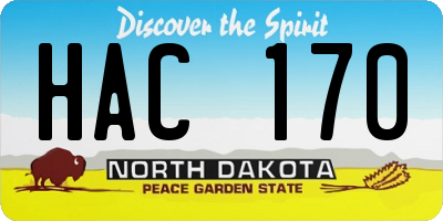 ND license plate HAC170