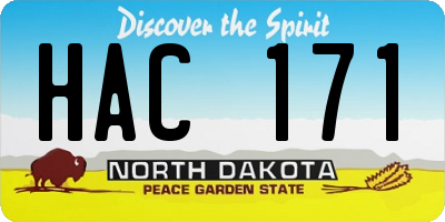 ND license plate HAC171
