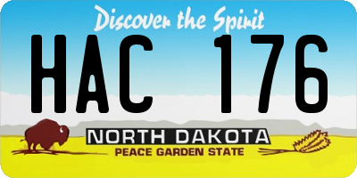 ND license plate HAC176