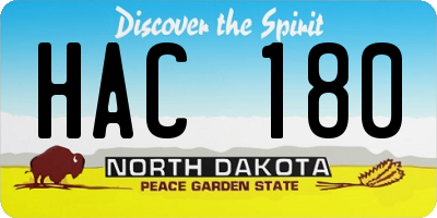 ND license plate HAC180