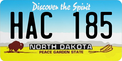 ND license plate HAC185