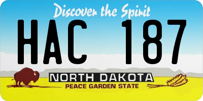 ND license plate HAC187