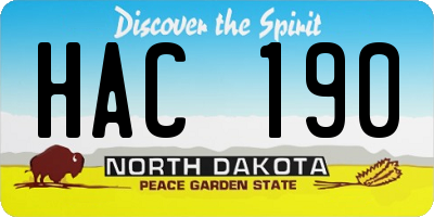 ND license plate HAC190