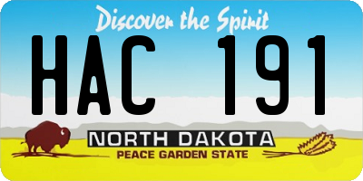 ND license plate HAC191