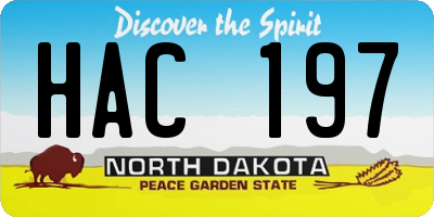 ND license plate HAC197