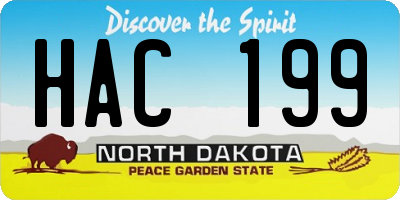 ND license plate HAC199