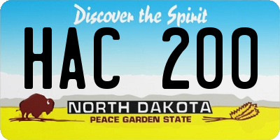 ND license plate HAC200