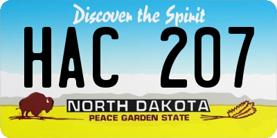 ND license plate HAC207