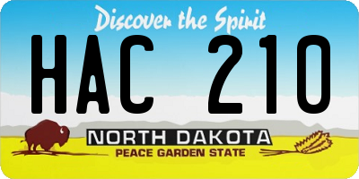 ND license plate HAC210