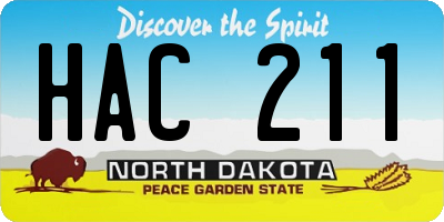 ND license plate HAC211