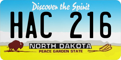 ND license plate HAC216