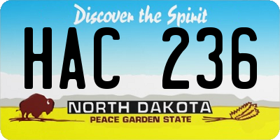 ND license plate HAC236