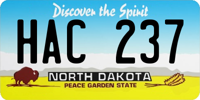 ND license plate HAC237