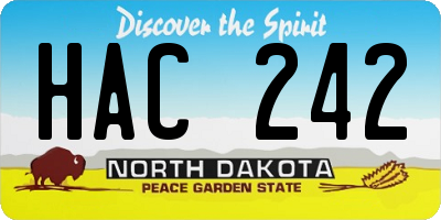 ND license plate HAC242