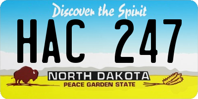 ND license plate HAC247
