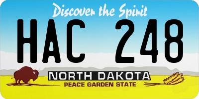 ND license plate HAC248