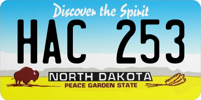 ND license plate HAC253
