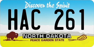 ND license plate HAC261