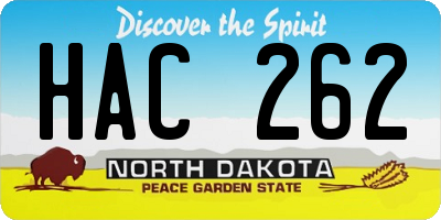 ND license plate HAC262