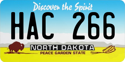 ND license plate HAC266