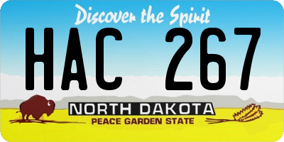 ND license plate HAC267