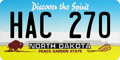 ND license plate HAC270
