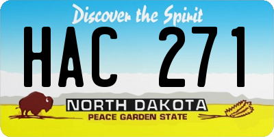 ND license plate HAC271