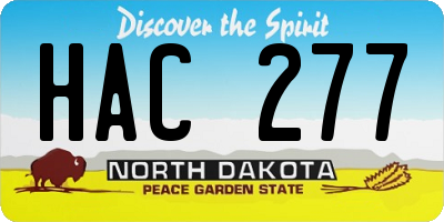 ND license plate HAC277