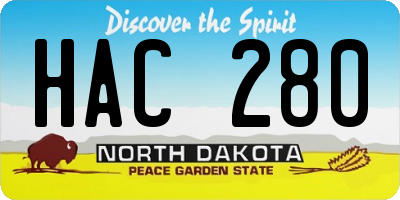 ND license plate HAC280