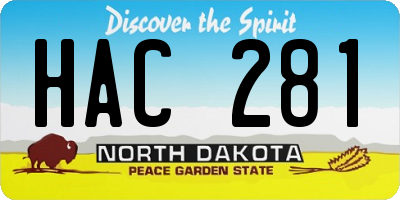 ND license plate HAC281