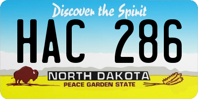 ND license plate HAC286