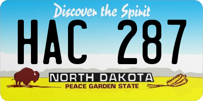 ND license plate HAC287