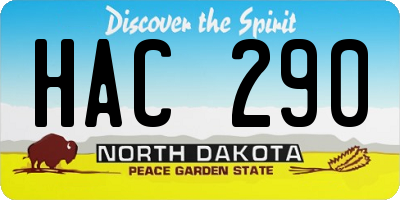 ND license plate HAC290