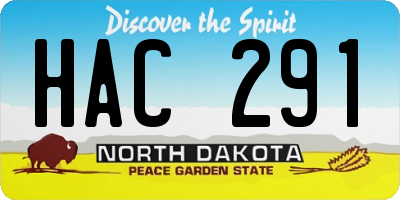 ND license plate HAC291