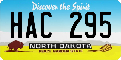 ND license plate HAC295