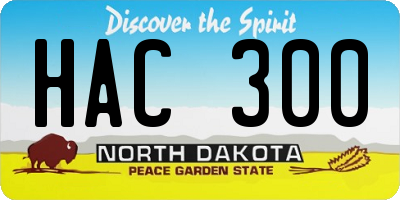 ND license plate HAC300