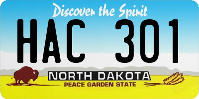 ND license plate HAC301