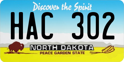 ND license plate HAC302
