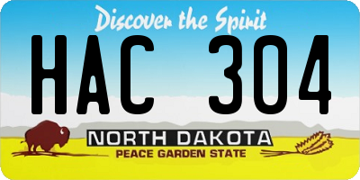 ND license plate HAC304