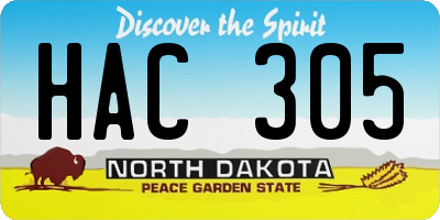 ND license plate HAC305