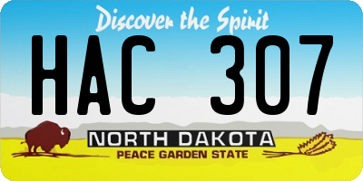 ND license plate HAC307