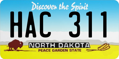 ND license plate HAC311