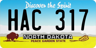 ND license plate HAC317