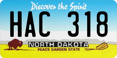 ND license plate HAC318