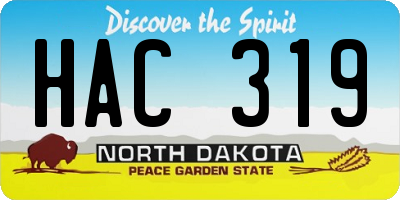 ND license plate HAC319