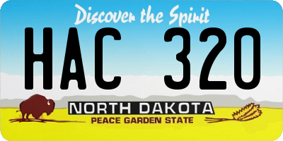 ND license plate HAC320