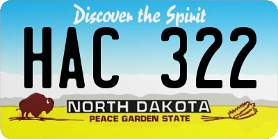 ND license plate HAC322