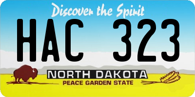 ND license plate HAC323