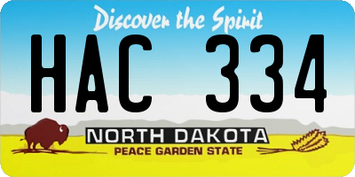 ND license plate HAC334