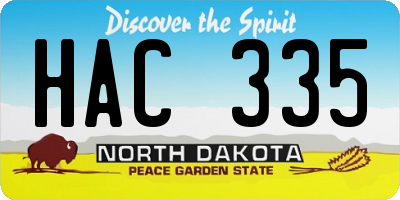 ND license plate HAC335